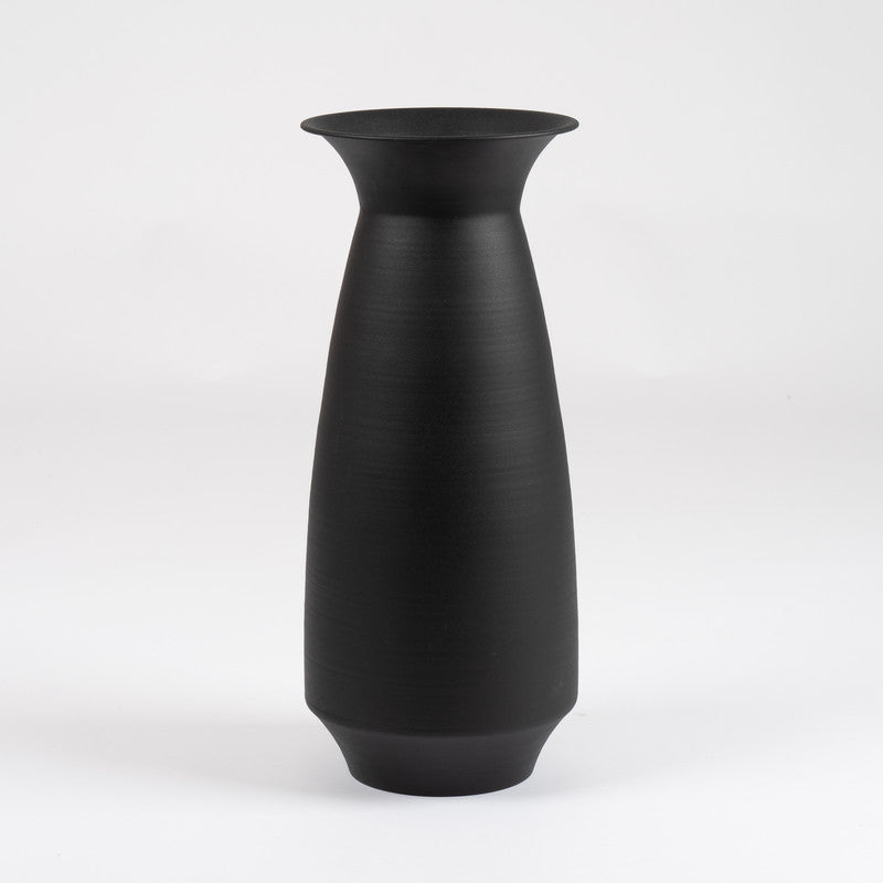Matt Black Metal Vase 45cm